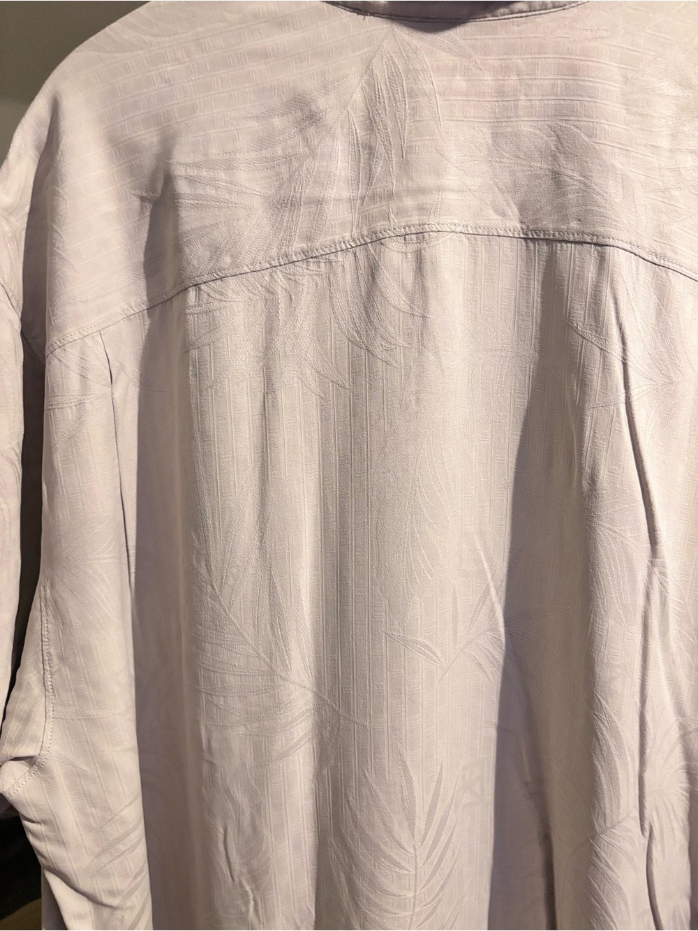 Tommy Bahama short-sleeve camp shirt features a subtle tropical tonal pattern - Picture 5 of 5